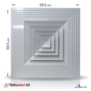גריל תיקרתי 59.5x59.5 מידת פנים מפלסטיק עם 4 כיוונים לתקרה אמריקאית