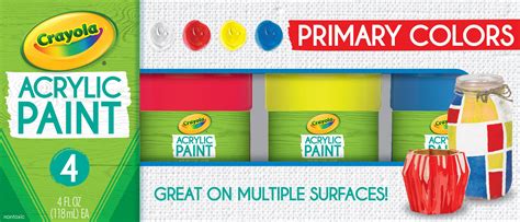 Crayola Acrylic Paint Set 4.25oz 4/Pkg-Primary - Walmart.com - Walmart.com