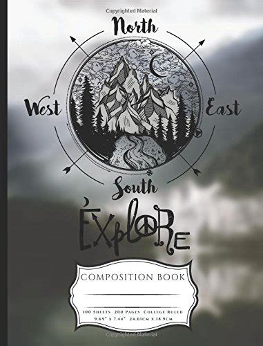 Explore The Outdoors Compass Composition Book College Ruled Lined