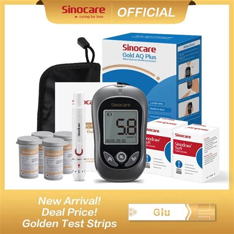 Sinocare Gold Aq Plus Blood Glucose Meter Kit Blood Sugar Test Kit With