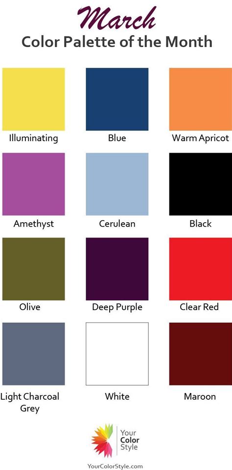 Color Palette Of The Month March Color Palette Color Creative Colour