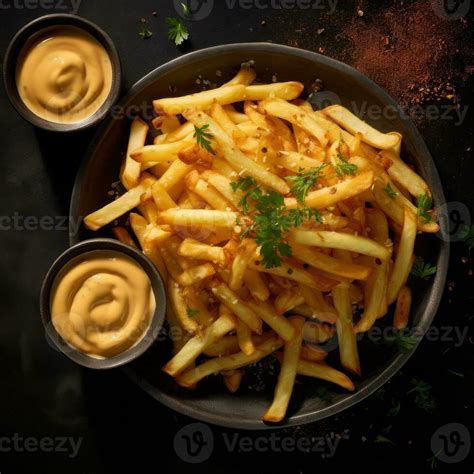 Belgian Fries with Sauce Andalouse and frikandel. Generative Ai. 27176449 Stock Photo at Vecteezy