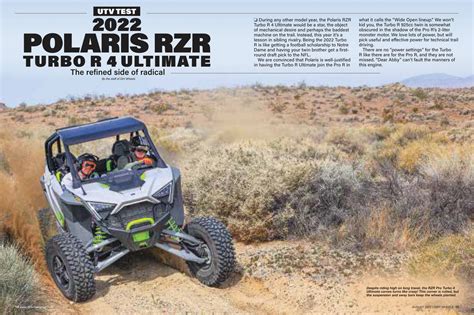 UTV TEST 2022 POLARIS RZR TURBO R 4 ULTIMATE Dirt Wheels Magazine