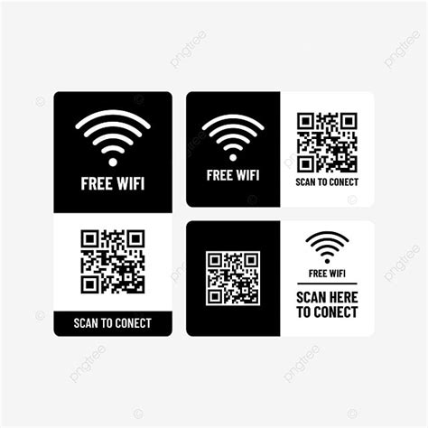 Qr Code Illustration Vector Design Images, Free Wifi Qr Code Label, Qr Code, Label, Free Wifi ...