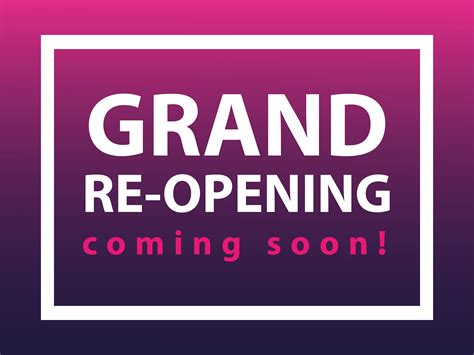 Grand Re Opening Coming Soon We Are Working Again 2683443 Vector Art