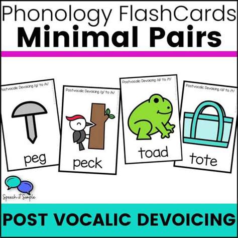 Postvocalic Devoicing Minimal Pair Cards Devoicing Phonology