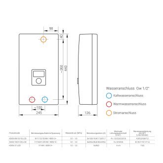 Kospel Durchlauferhitzer Mit Elektronischer Steuerung Und Lcd Display