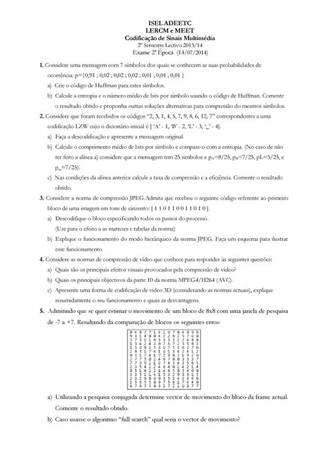 Csm 2014 07 14 E2 Enunciado Resolvido Isel Adeetc Lercm E Meet