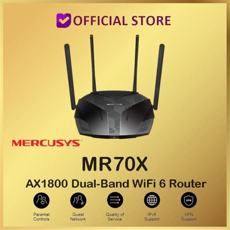 Promo Mercusys MR70X AX1800 Dual Band WiFi 6 Router Mercusys MR 70X