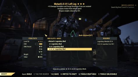 Legendary Crafting Fallout 76