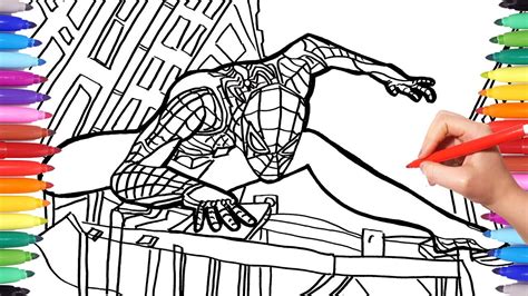 Drawing And Coloring Spiderman Spider Man Coloring Pages Watch How