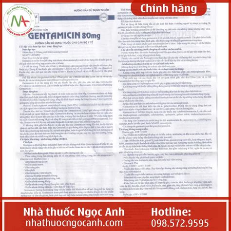 Thuốc Gentamicin 80mg Công Dụng Liều Dùng Giá Bán