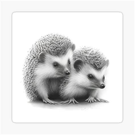 "Hedgehogs pencil drawing" Sticker for Sale by Pencil-Art | Redbubble