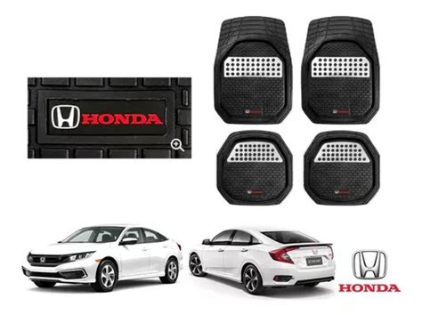 Tapetes 4pz Charola 3d Logo Honda Civic 2016 A 2020 Envío gratis