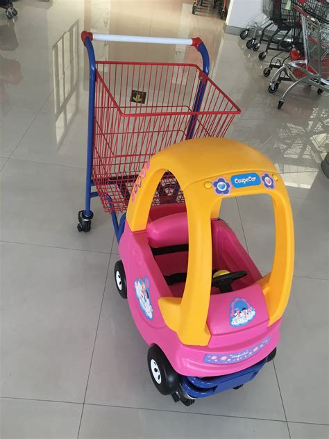 Metal Kids Shopping Carts , Kids Shopping Trolley Travelator Casters CE / GS / ROSH