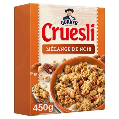 QUAKER Cruesli Céréales croustillantes avec mélange de noix 450g pas