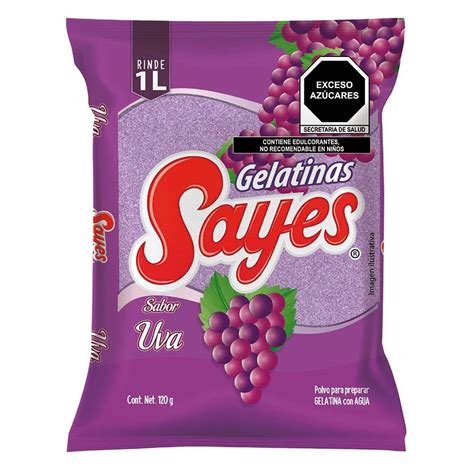 Polvo Para Preparar Gelatina Sayes De Agua Sabor Uva 120 G Walmart