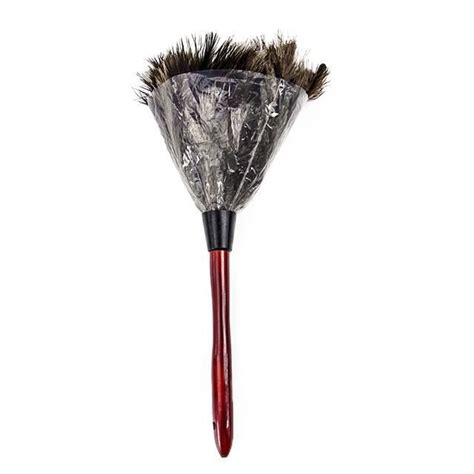 PLUMEAU WHITE Plumeau De Plumes D Autruche Avec Manche En Bois Brosse