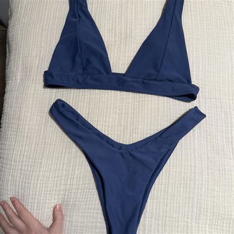 Blue Bikini Set Swimwear Depop