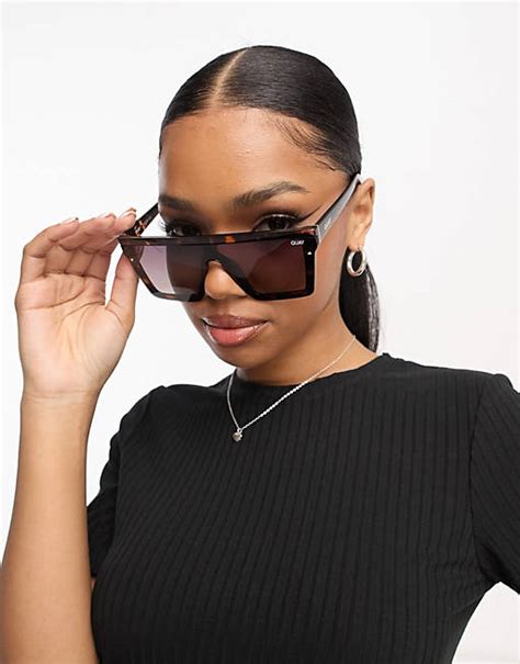 Quay Hindsight Oversized Shield Sunglasses In Black Asos