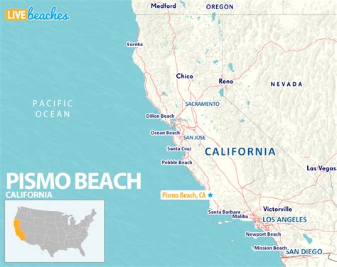 Map of Pismo Beach, California - Live Beaches