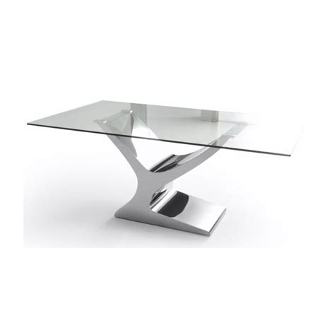 Mesa Comedor Cristal Templado Estructura Cromada Modelo Esparte X