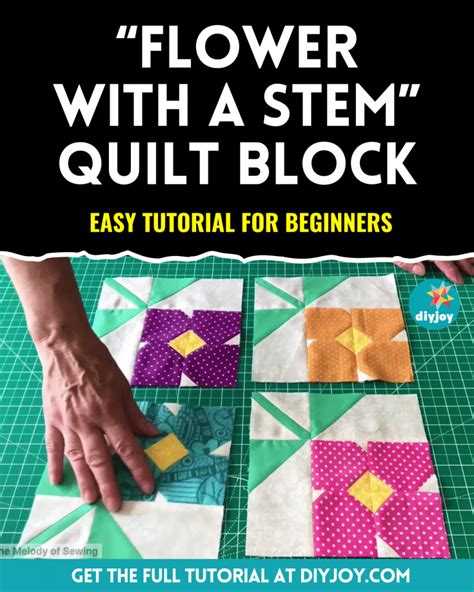 Easy Flower With A Stem Quilt Block Tutorial