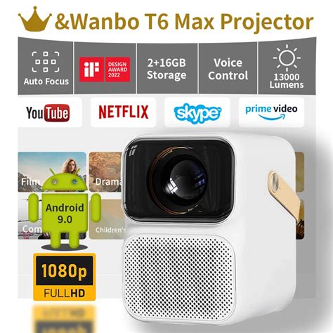 Wanbo T6 MAX Projector 4K Full Hd 1080P Android 9 0 Mini Projector