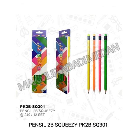 Jual Pensil 2b Squeezy Pk2b Sq301 Pensil Tulis 2b Penghapus Squeezy