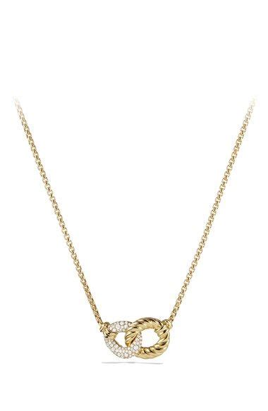 David Yurman Belmont Double Link Necklace With Diamonds In K Gold