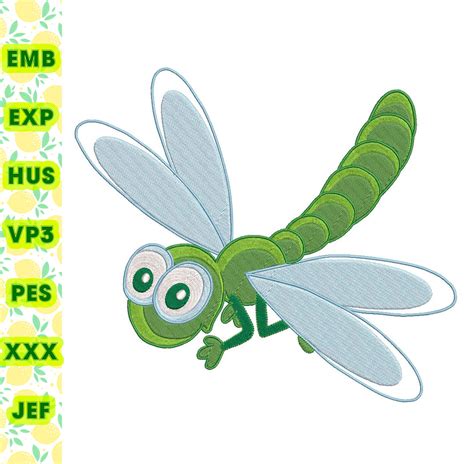 Dragonfly Machine Embroidery Design 7 Size Instant Download Etsy