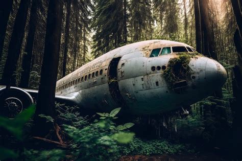 Premium Photo Abandoned Military Aircraft Sitting In Overgrown Jungle