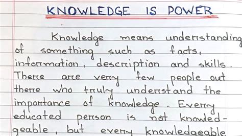 Essay On Knowledge Is Power In English Short Essay Edurakib YouTube