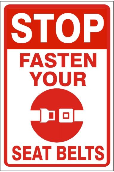 STOP FASTEN YOUR PICTO SEAT BELTS PARKING CONTROL SIGN Safehouse Signs