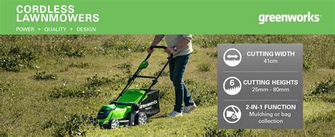 Greenworks G40LM41 Cordless Lawnmower for Lawns up to 500m², 41cm ...
