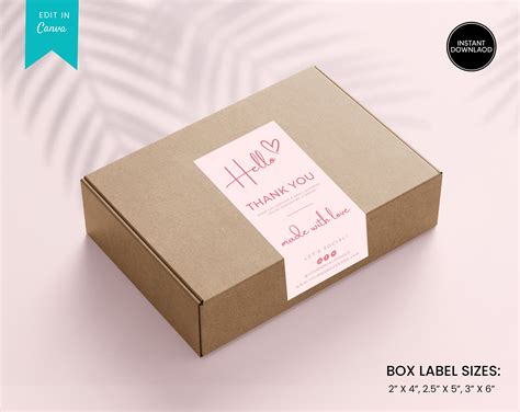 Editable Box Label Template Custom Packaging Labels Order Etsy