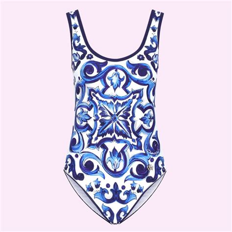 Majolica Print Balconette Racing Swimsuit Blue ®beach Bikini