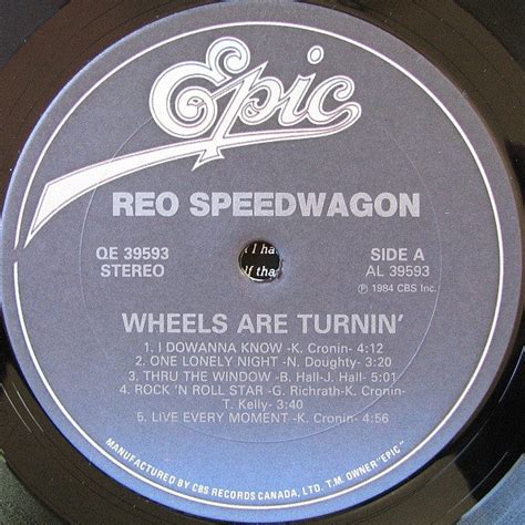 Reo Speedwagon Wheels Are Turnin 1984 Vinyl Pursuit Inc