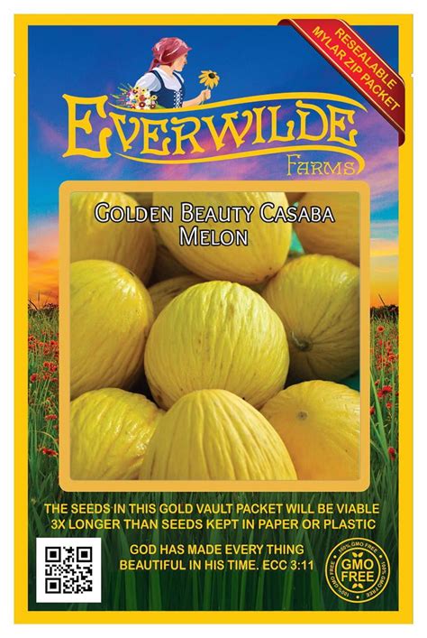 Everwilde Farms Golden Beauty Casaba Melon Seeds Gold Vault