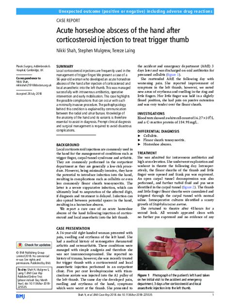 (PDF) Acute horseshoe abscess of the hand after corticosteroid ...