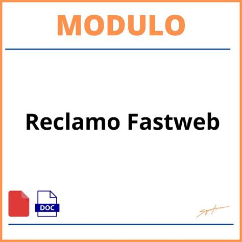 Modulo Reclamo Fastweb