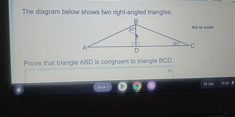 Solved The Diagram Below Shows Two Right Angled Triangles Prove That