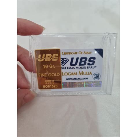 Jual 10 GRAM LM LOGAM MULIA EMAS UBS SERTIFIKAT ASLI ORIGINAL LOGO SNI