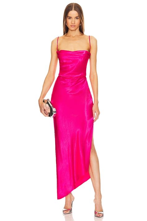 Michael Costello X REVOLVE Cassie Midi Dress In Hot Pink REVOLVE