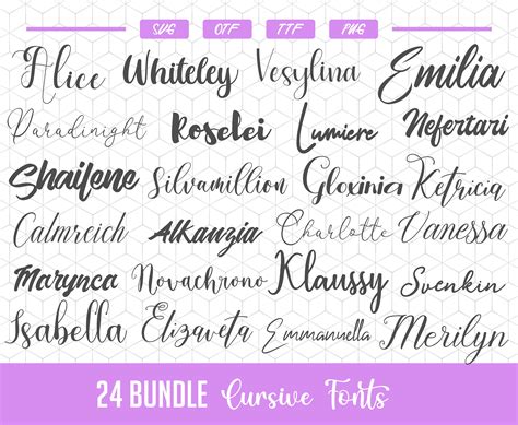 Cursive Font Svg Cursive Font Cricut Font Svg Bundle Etsy Canada