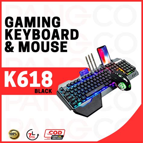 Gaming Keyboard And Mouse K618 Wired Black White Led Gaming Keyboard And Mouse Combos