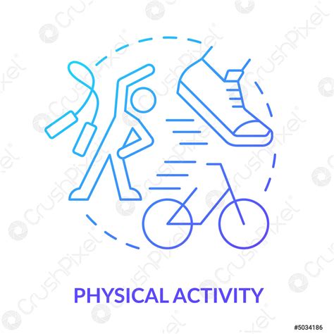 Physical Activity Blue Gradient Concept Icon Stock Vector 5034186