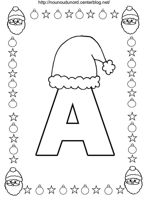 Alphabet avec bonnet de Noël et bonhomme de neige