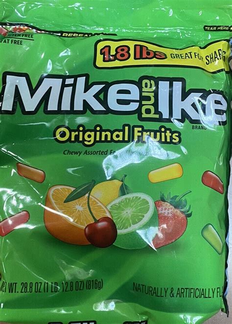 Mike And Ike Original Fruits Chewy Candy 288 Oz Candies Resealable Bag