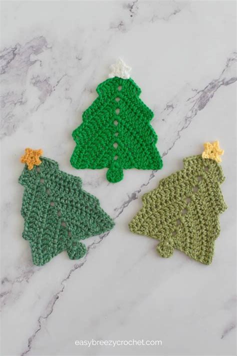 Crochet Christmas Tree Coasters Easy Breezy Crochet